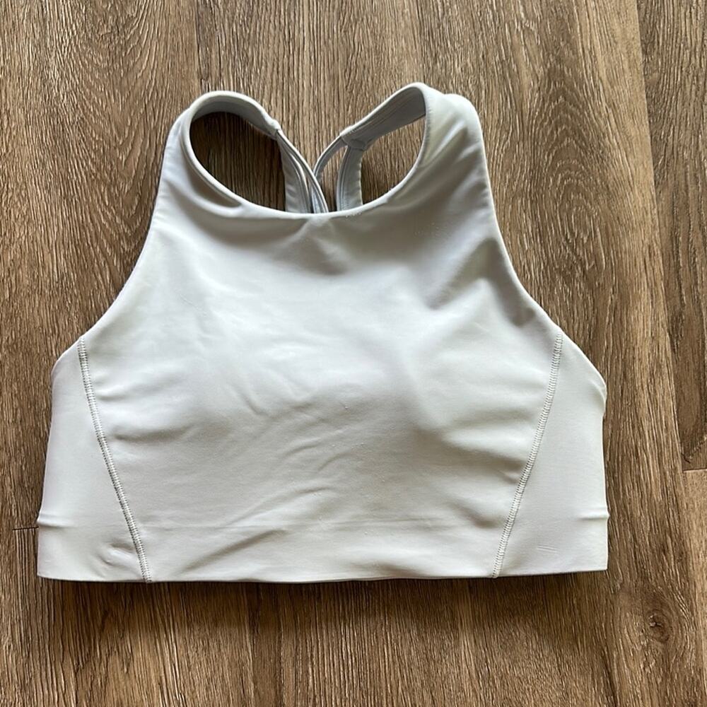 Athleta Flex Space A-C Sports Bra Light Grey Size Medium